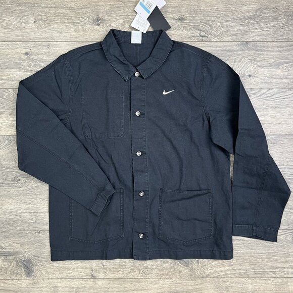 Nike Coat Jacket Size Medium Mens Black Life Collection Unlined Chore $150